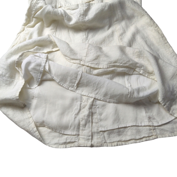 Garage‎ Linen Blend Cross-back Mini Dress Button Front Sleeveless Size Small - Picture 4 of 11